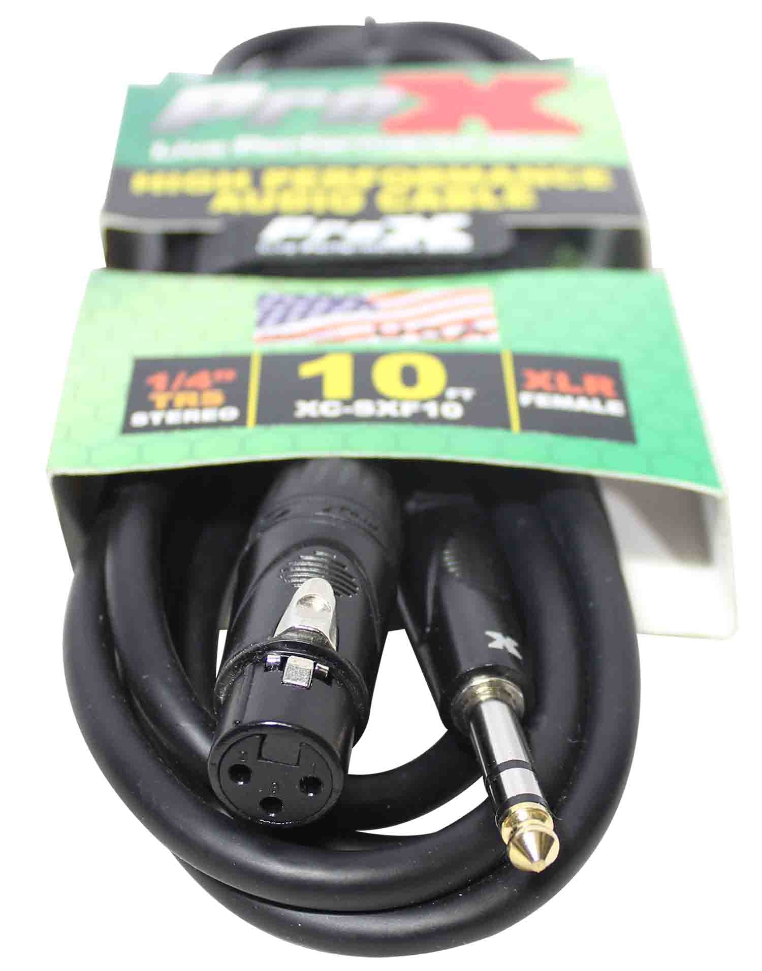 Prox XC-SXF10 Balanced 1/4" TRS-M to XLR-F High Performance Audio Cable - 10 Feet - Hollywood DJ