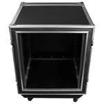 Odyssey FZS12W, 12U Shock Mount Rack Flight Case With Wheels - Hollywood DJ