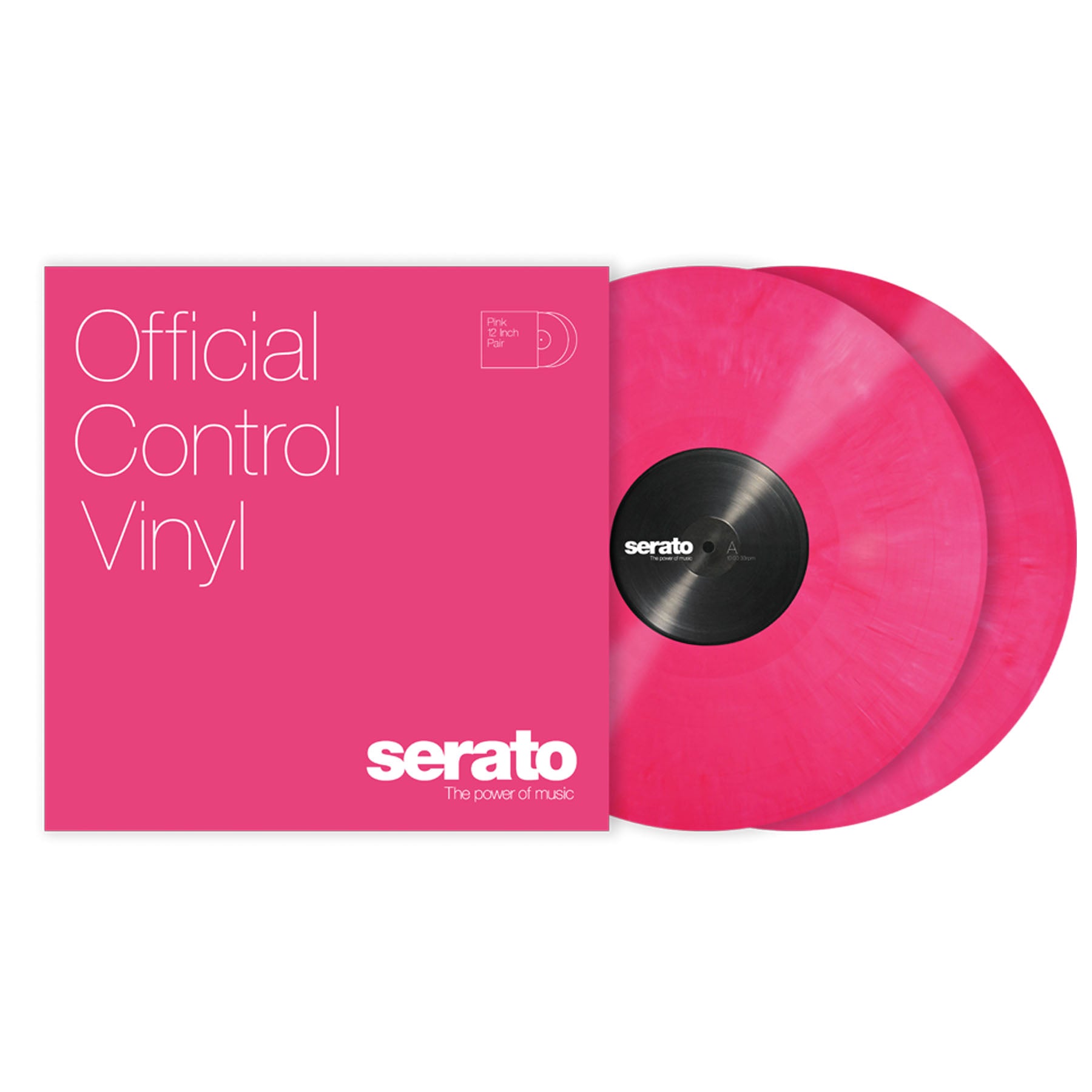 Serato SCV-PS-PNK-OV 12" Pink Control Vinyl Pressing for Serato DJ Pro (Pair) - Hollywood DJ