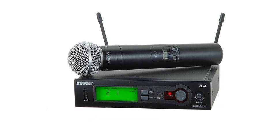Shure SLX24/SM58-G4: Includes SLX2/SM58 Handheld Transmitter with SM58 Microphone - Hollywood DJ