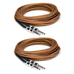 Hosa GTR-518 Straight to Same Tweed Guitar Cable (18 Feet) - 2 Pack Hosa