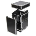 Odyssey FZ1014W 10U Top Slanted 14U Vertical Pro Combo Rack with Wheels - Hollywood DJ