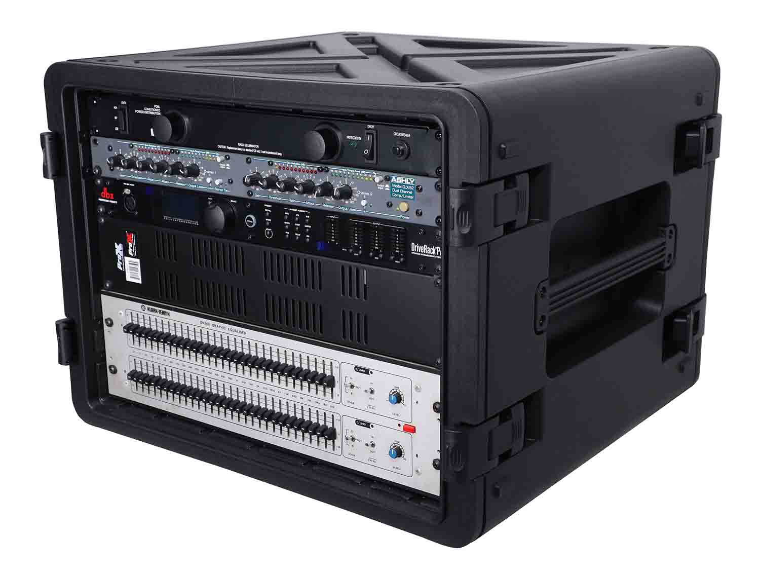 ProX XM-8U Watertight 6U Molded AMP Case - 18 Inch Front to Rear Rail Dept - Hollywood DJ