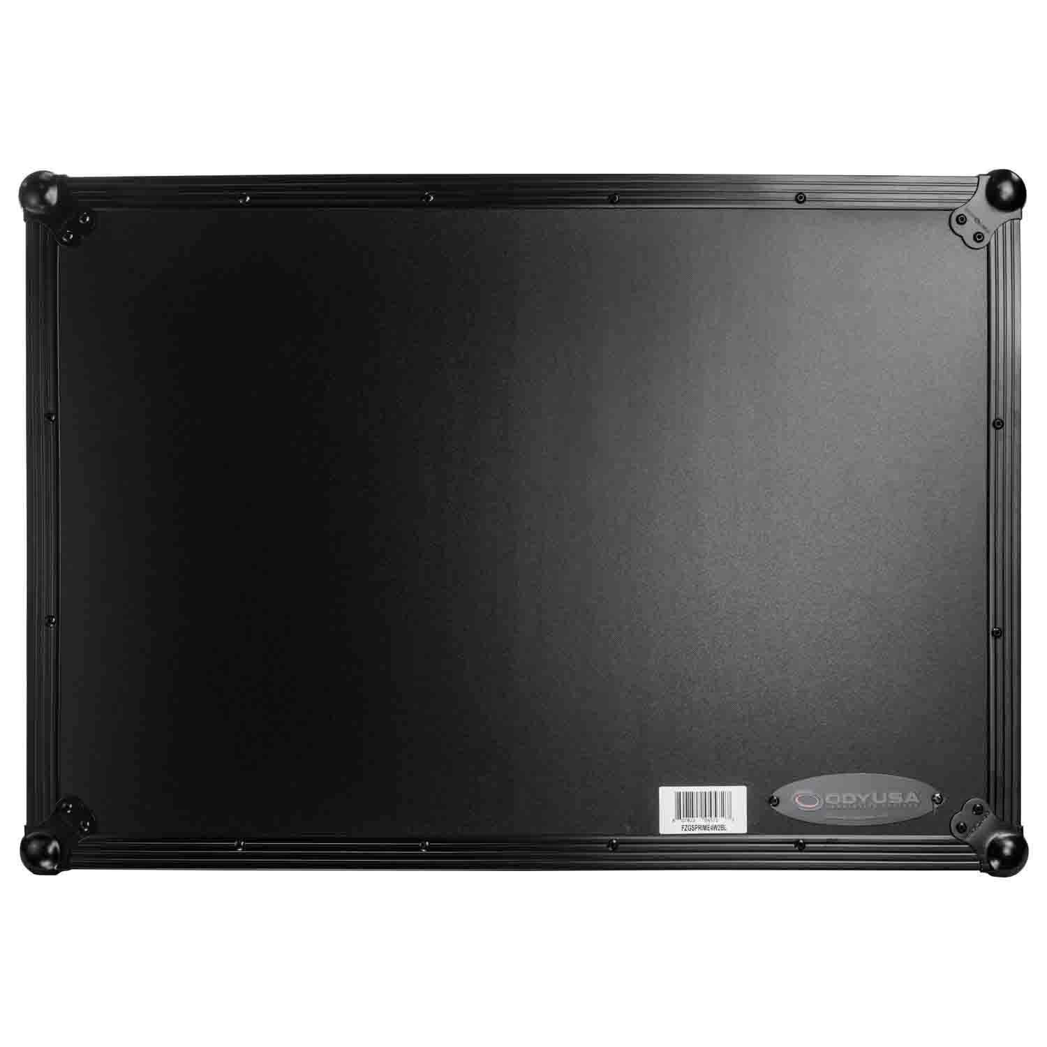 Odyssey FZGSPRIME4W2BL Denon Prime 4 Black Flight Case with Patented Glide Laptop Platform and 2U Rack Space - Hollywood DJ