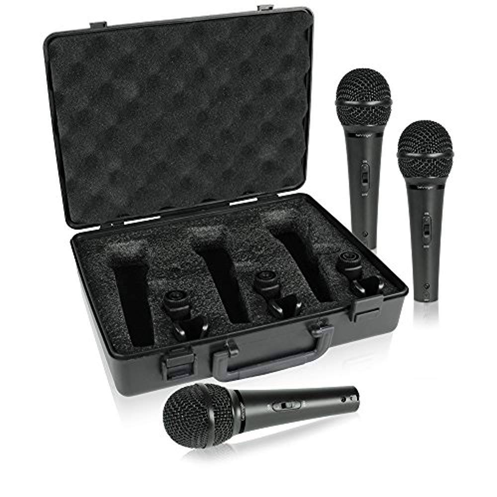 Behringer XM1800S, 3 Dynamic Cardioid Vocal and Instrument Microphones - Hollywood DJ