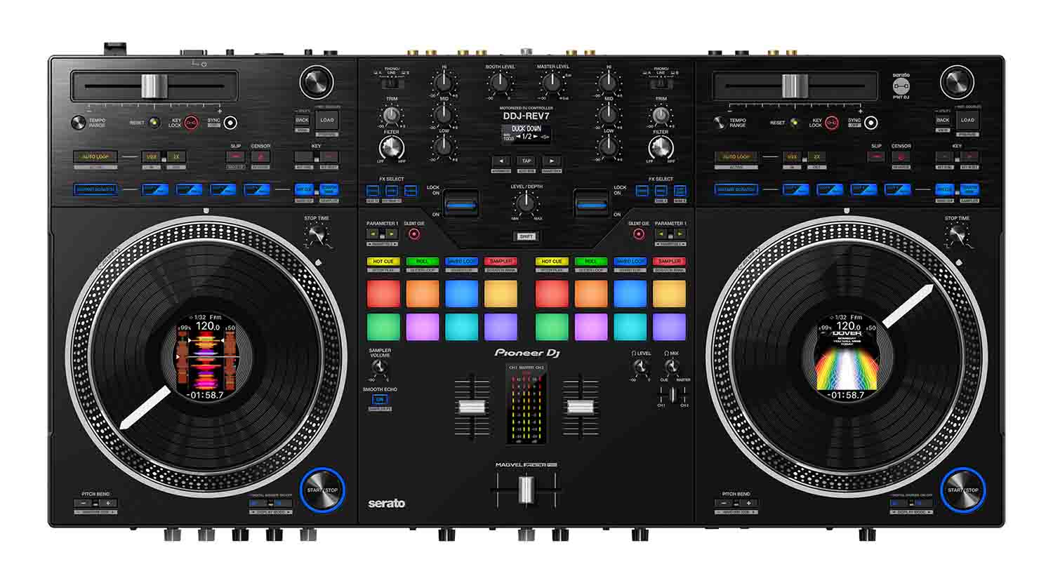 B-Stock: Pioneer DDJ-REV7 Scratch Style 2-Channel Professional DJ Controller for Serato DJ Pro - Black - Hollywood DJ