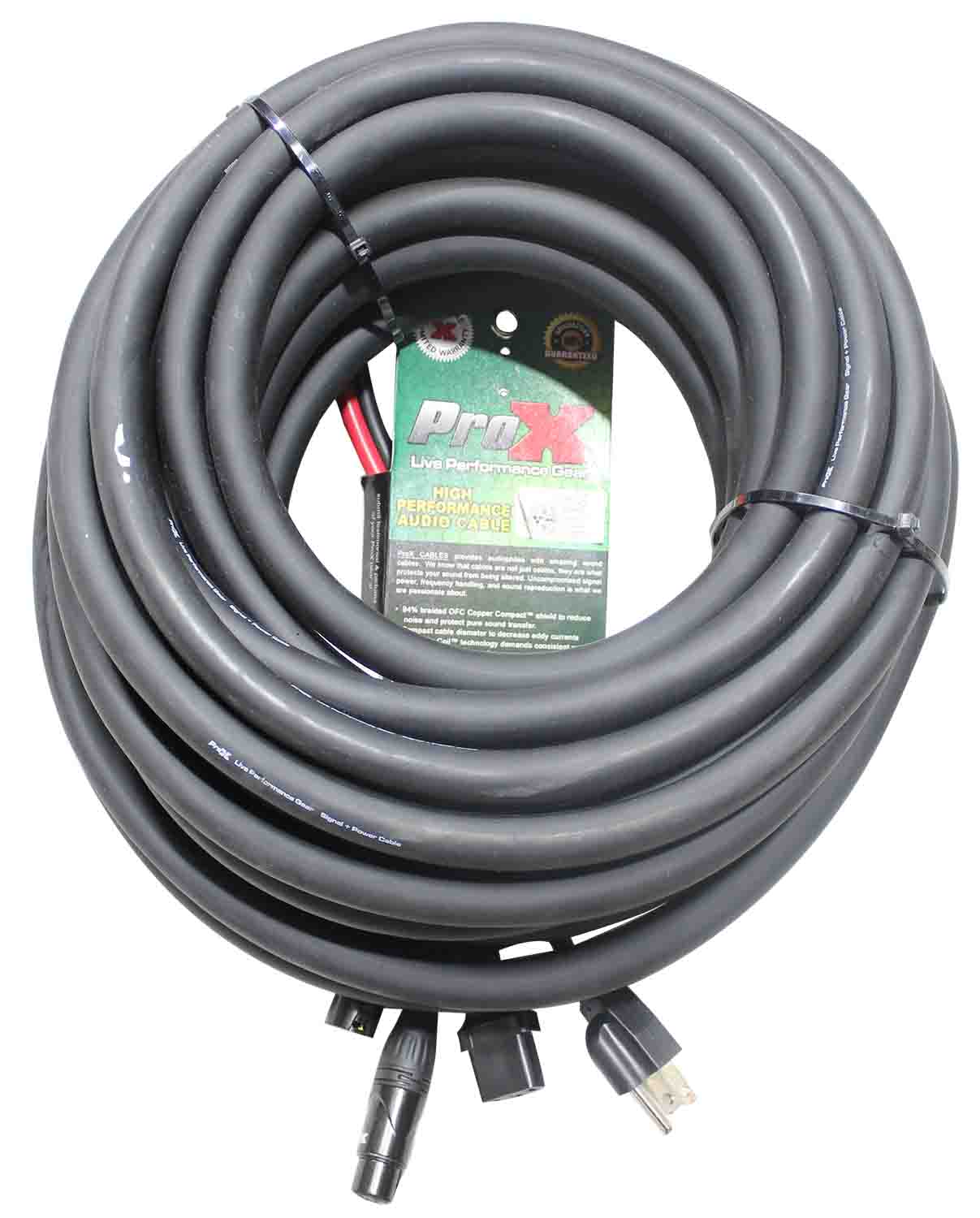 ProX XC-XLREC50 Power Cord and Audio Cable IEC Female to NEMA 15P & Balanced XLR-M to XLRF - 50 Feet by ProX Cases