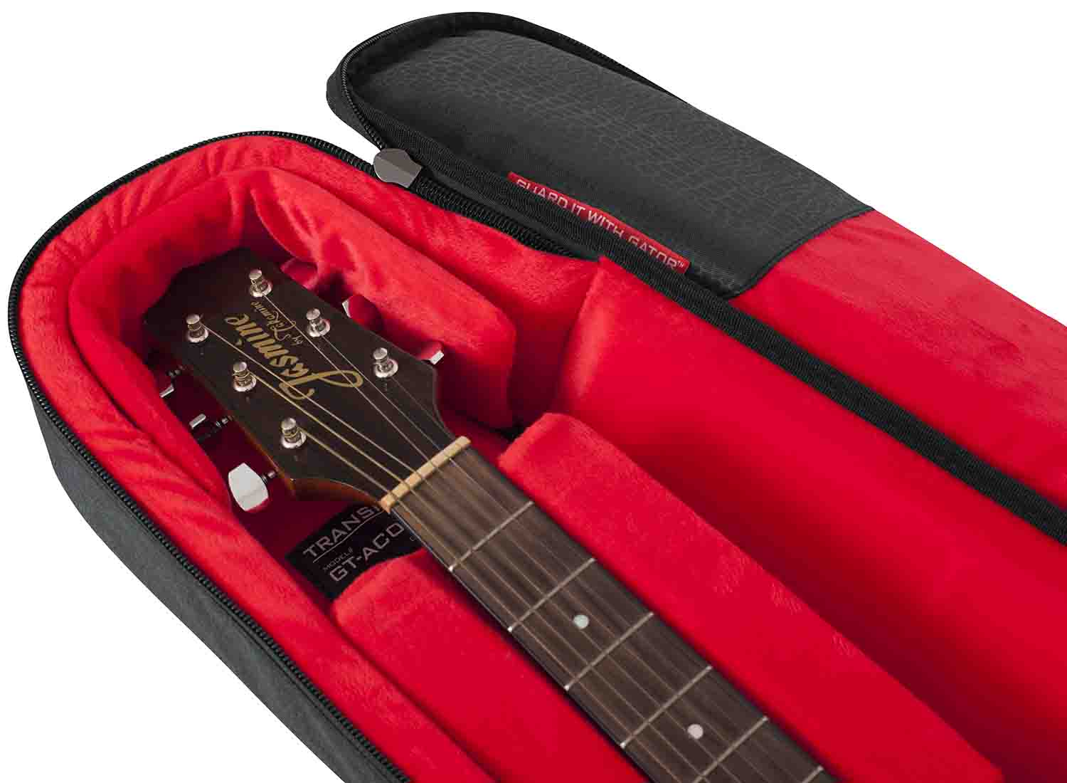 Gator Cases GT-ACOUSTIC-BLK Transit Series Acoustic Guitar Gig Bag with Charcoal Exterior - Hollywood DJ