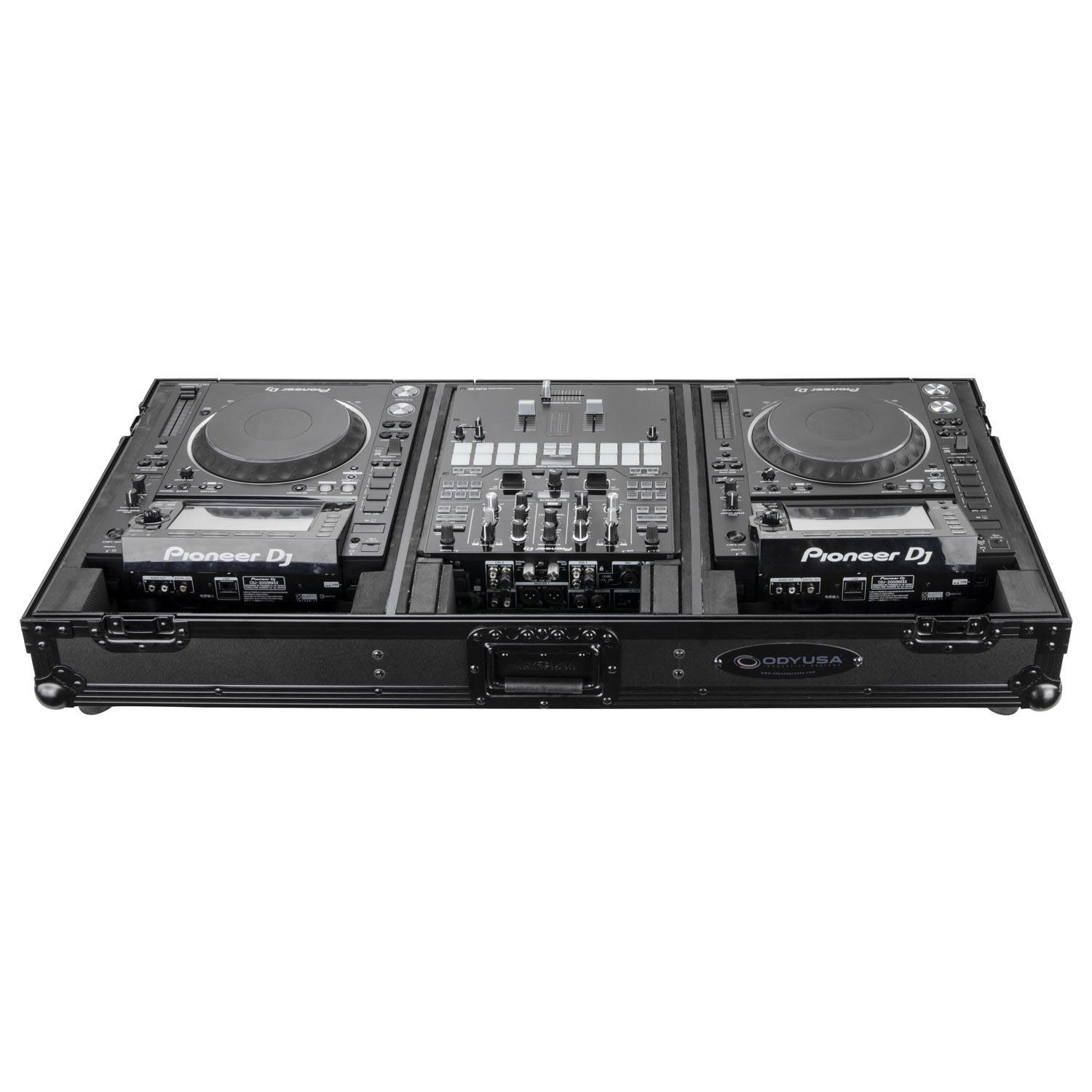 Open Box: Odyssey FZ10CDJWXDBL Extra Deep 10″ Format DJ Mixer and Two Large Format Media Players Coffin Flight Case - Black - Hollywood DJ