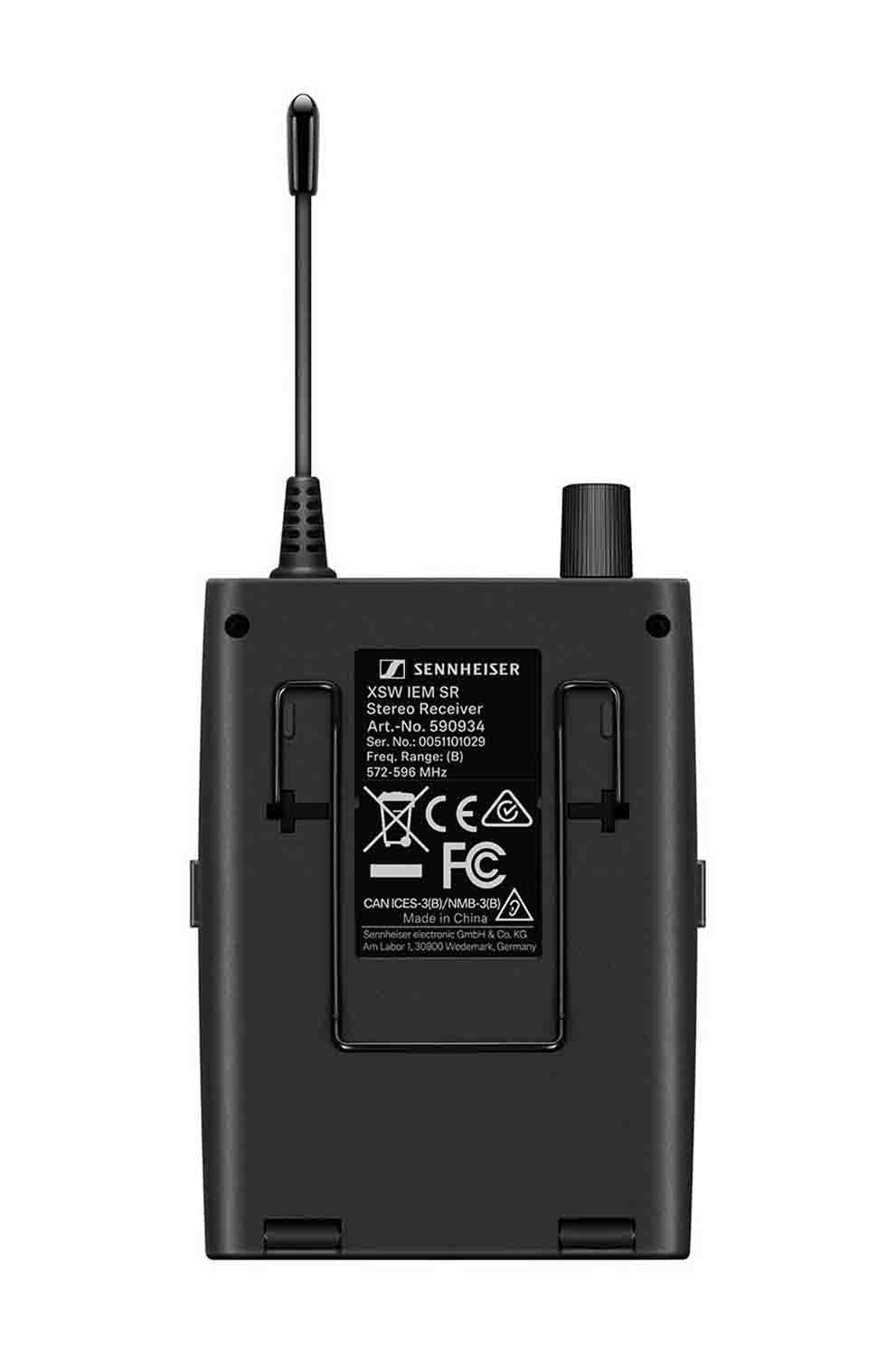 Sennheiser XSW IEM EK (A) Stereo Bodypack Wireless Receiver with IE 4 Earphones (A: 476 to 500 MHz) - Hollywood DJ
