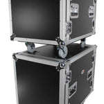 ProX T-12RSS24, 12U Space Amp Rack Mount ATA Flight Case 24 Inch Depth W-Casters - Hollywood DJ