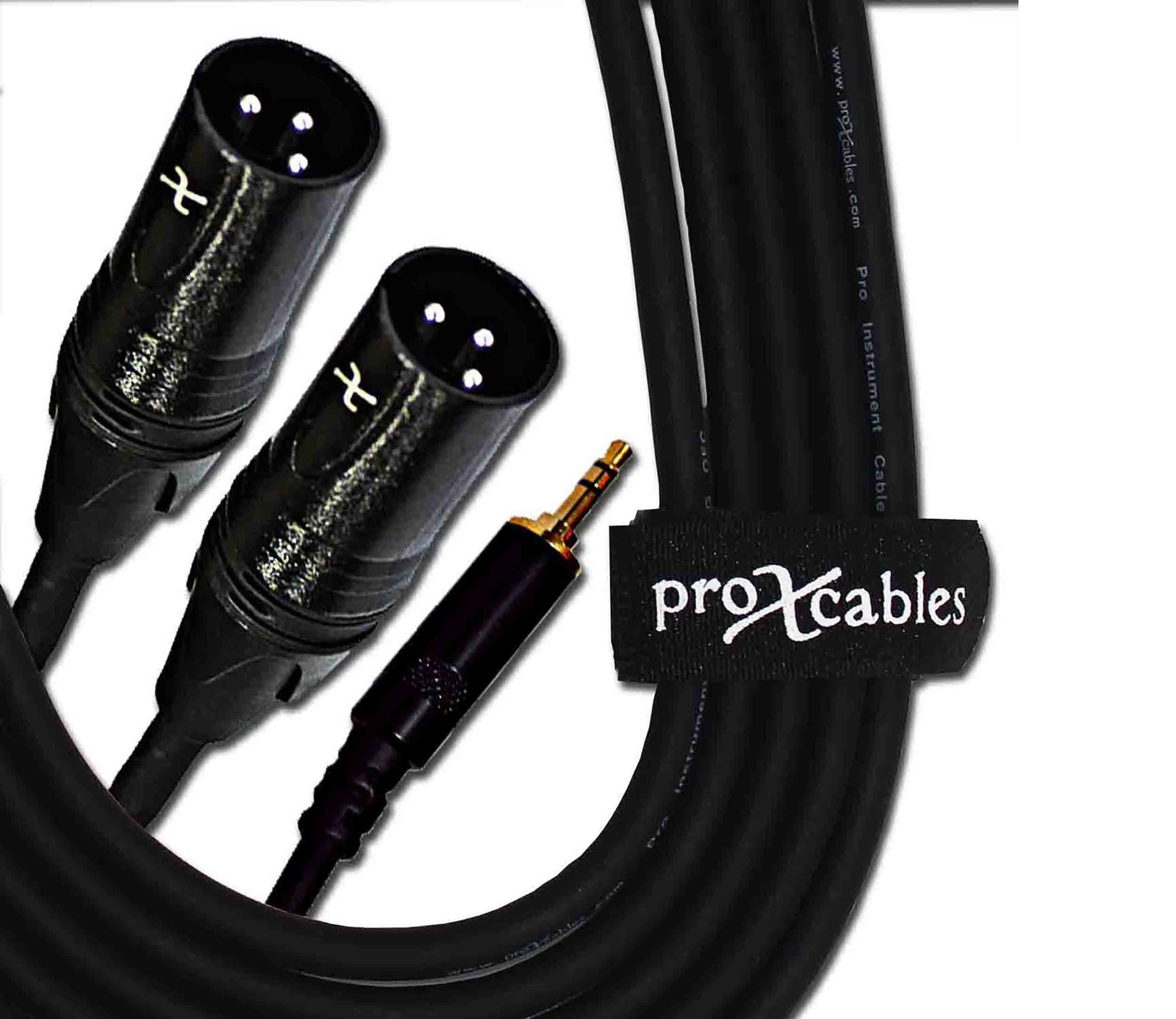 Prox XC-CMXM5, 3.5mm Mini TRS-M to Dual XLR3-M High Performance Audio Y Cable - 5 Feet by ProX Cases