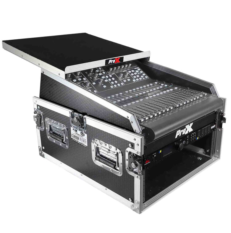ProX T-6MRSS13ULT DJ Flight Case For 13U Top Mixer With Laptop Shelf - Hollywood DJ
