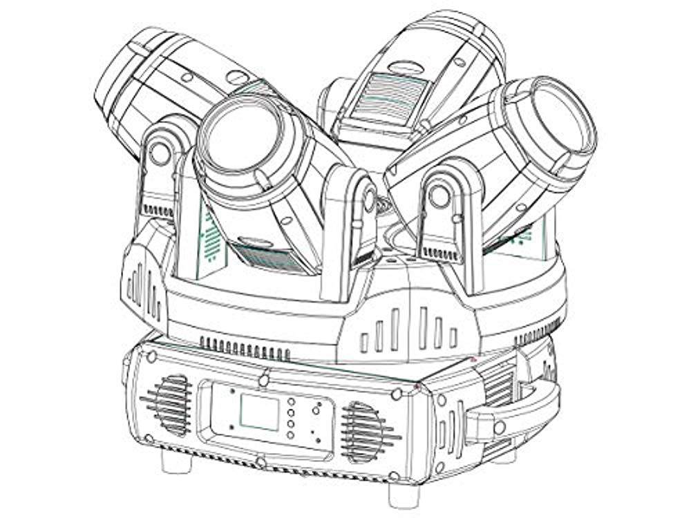 Encore Pro Lighting AuraBeam 189 Quattro - 189w Philips 5R Short Arc Discharge Moving Head Beam w/ ArtNet and 5 Pin DMX - Hollywood DJ