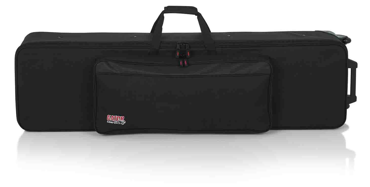 Gator Cases GK-76-SLIM Rigid EPS Foam Lightweight DJ Case for Slim 76 Note Keyboards with Wheels - Hollywood DJ