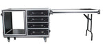ProX XS-12U4DTW, 12U Shockproof Workstation Case with Dual Side Table and Drawers - 24 In Rail to Rail - Hollywood DJ