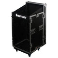 Odyssey FZSRP1112W, 11U Top Slanted 12U Bottom Vertical Space Saver Combo Rack With Wheels - Hollywood DJ