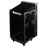 Odyssey FZSRP1112W, 11U Top Slanted 12U Bottom Vertical Space Saver Combo Rack With Wheels - Hollywood DJ
