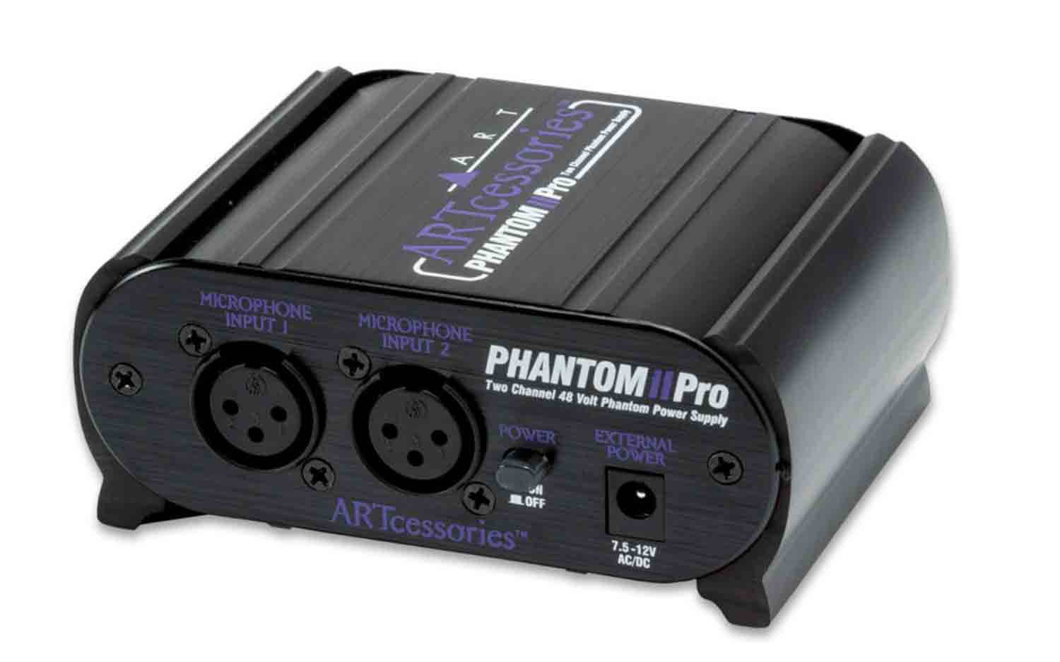 Art Phantom II Pro Dual Channel Phantom Power Supply - Hollywood DJ