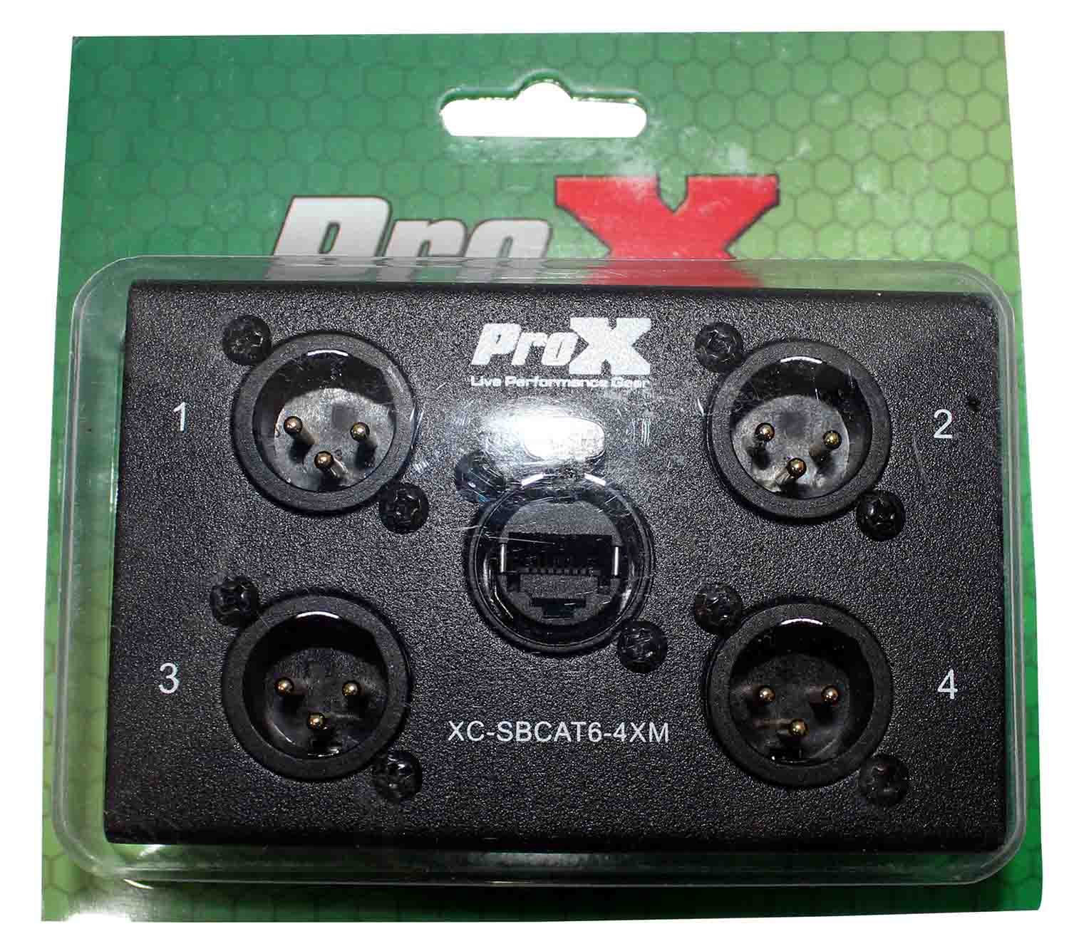 Prox XC-SBCAT6-4XM 4 Channel XLR-M CAT6 Audio and DMX Portable Snake Box - Hollywood DJ