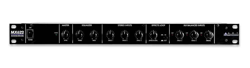 Art MX622 6-Channel 1U Stereo Mixer with EQ/EFX Loop - Hollywood DJ