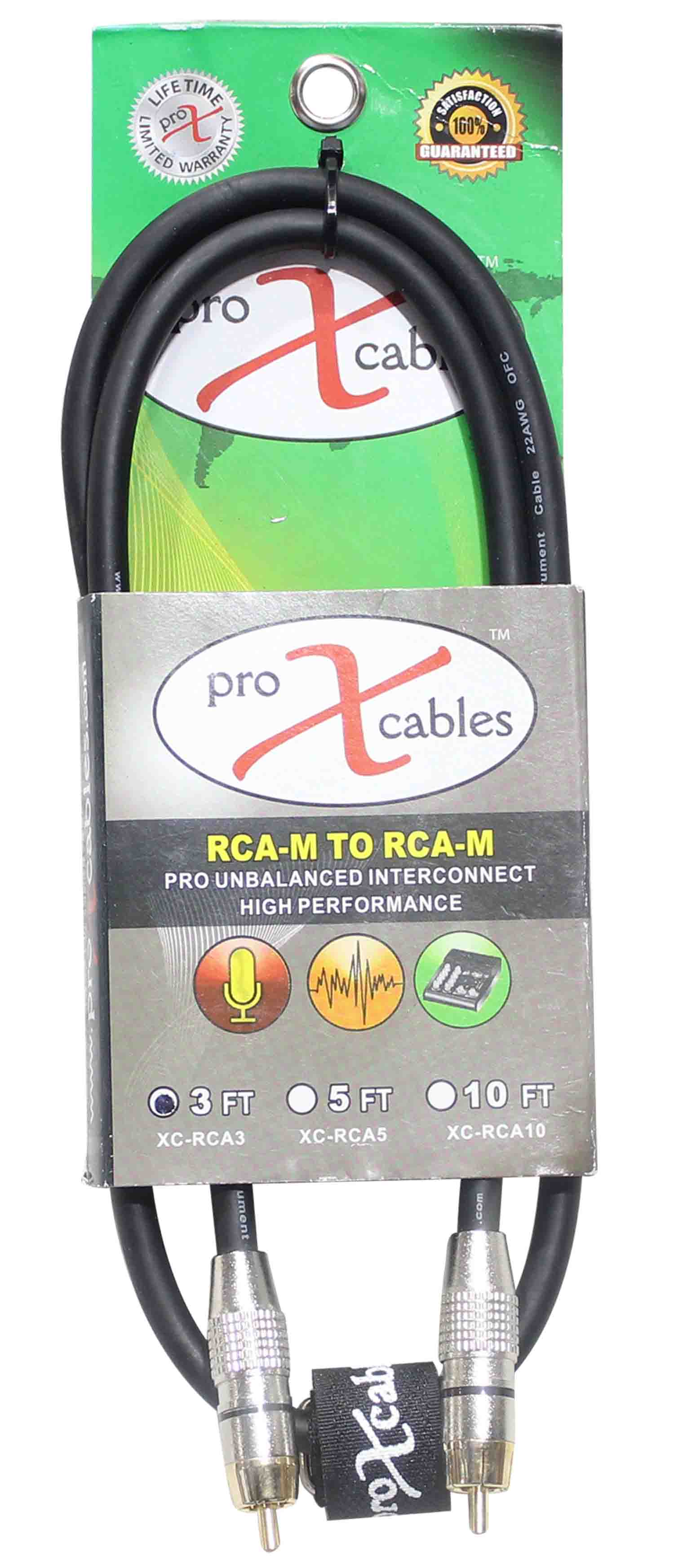 Prox XC-RCA03 High Performance Audio Cable RCA to RCA - 3 Feet - Hollywood DJ