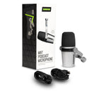 B-Stock: Shure MV7 USB Podcast Microphone - Silver - Hollywood DJ