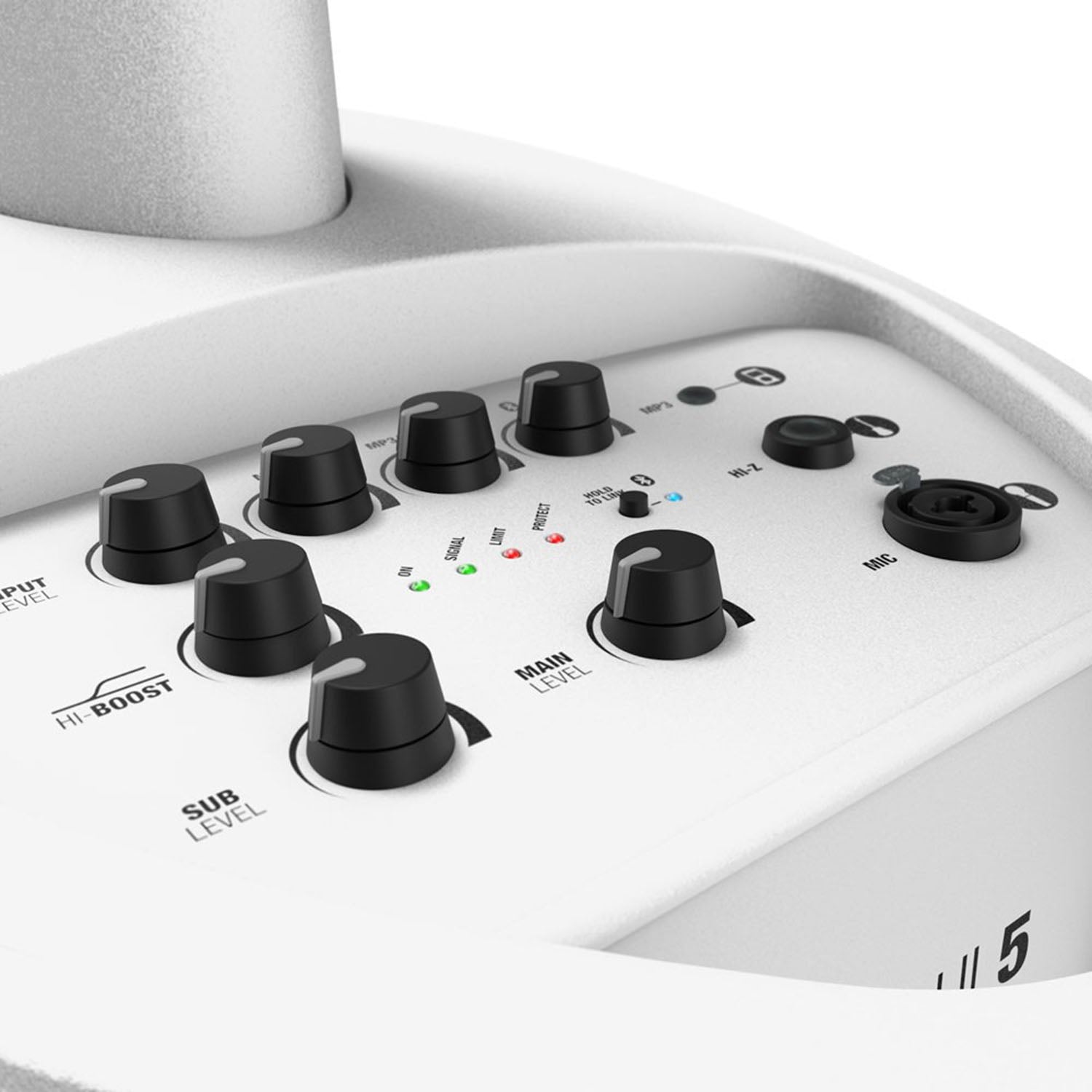 LD System MAUI 5 W, Ultra Portable Column PA System with Mixer and Bluetooth - White - Hollywood DJ