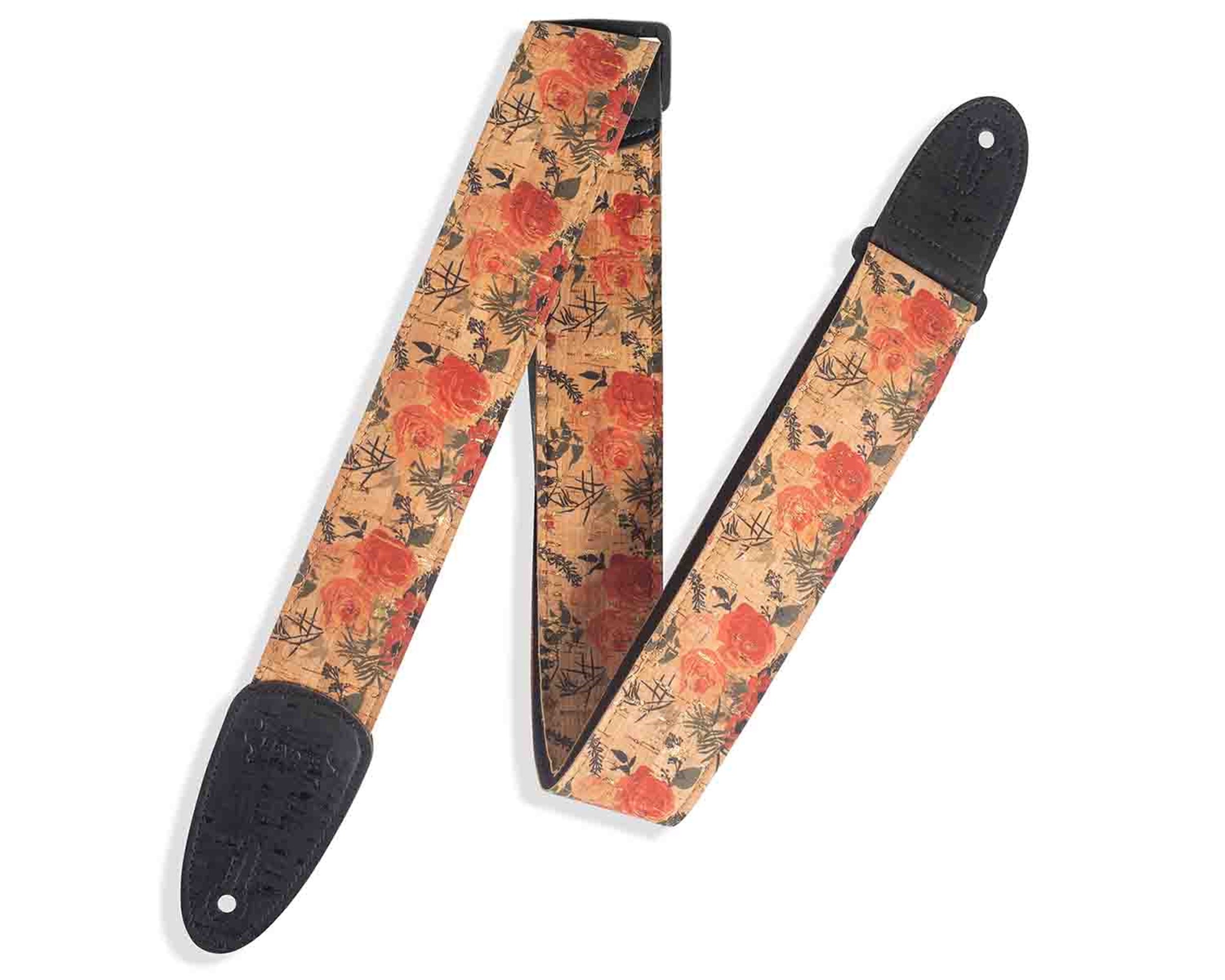 Levy's Leathers MX8-001 2-inch Cork Guitar Strap with Wildflower Print - Hollywood DJ