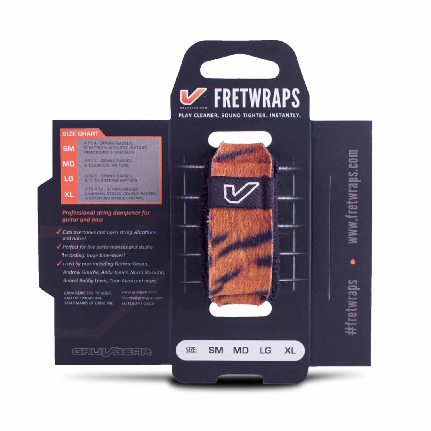 Gruv Gear FretWraps String Muter 1-Pack, Medium - Tiger Print - Hollywood DJ