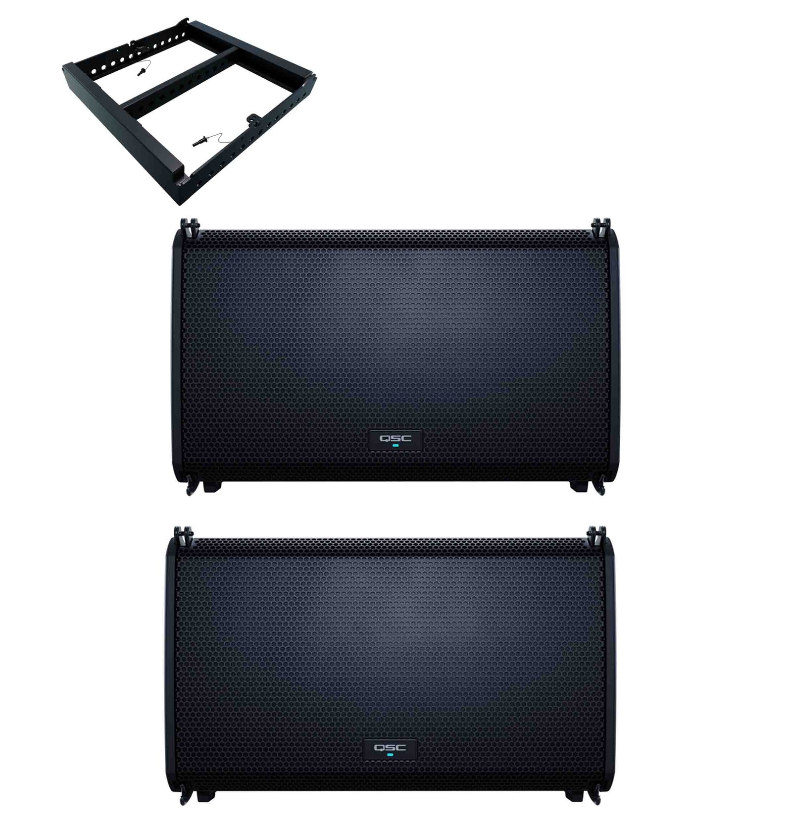 QSC LA112, 12" Powered Line Array Loudspeaker Package with Array Frame by QSC