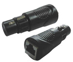 Prox XC-RJ45XF3 Cat 5/6 RJ45 to 3 Pin Female DMX Connector and Adapter - Hollywood DJ