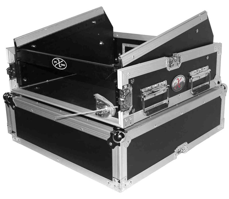 ProX T-2MRSS, 2U Rack x 10U Top Mixer DJ Combo Rack Flight Case - Hollywood DJ