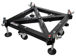 PROX XT-GSB MK3 Universal Vertical Tower Truss Ground Support Base on Wheels with Leveling Jacks for F34, F44 and 12" Bolt truss - Hollywood DJ