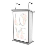 ProX X-MAESTRO MEDIA WH, Maestro Multi-Media Lectern Podium for LED Flatscreen TVs up to 32" with 2 Gooseneck Mic Stands - White Finish ProX Cases