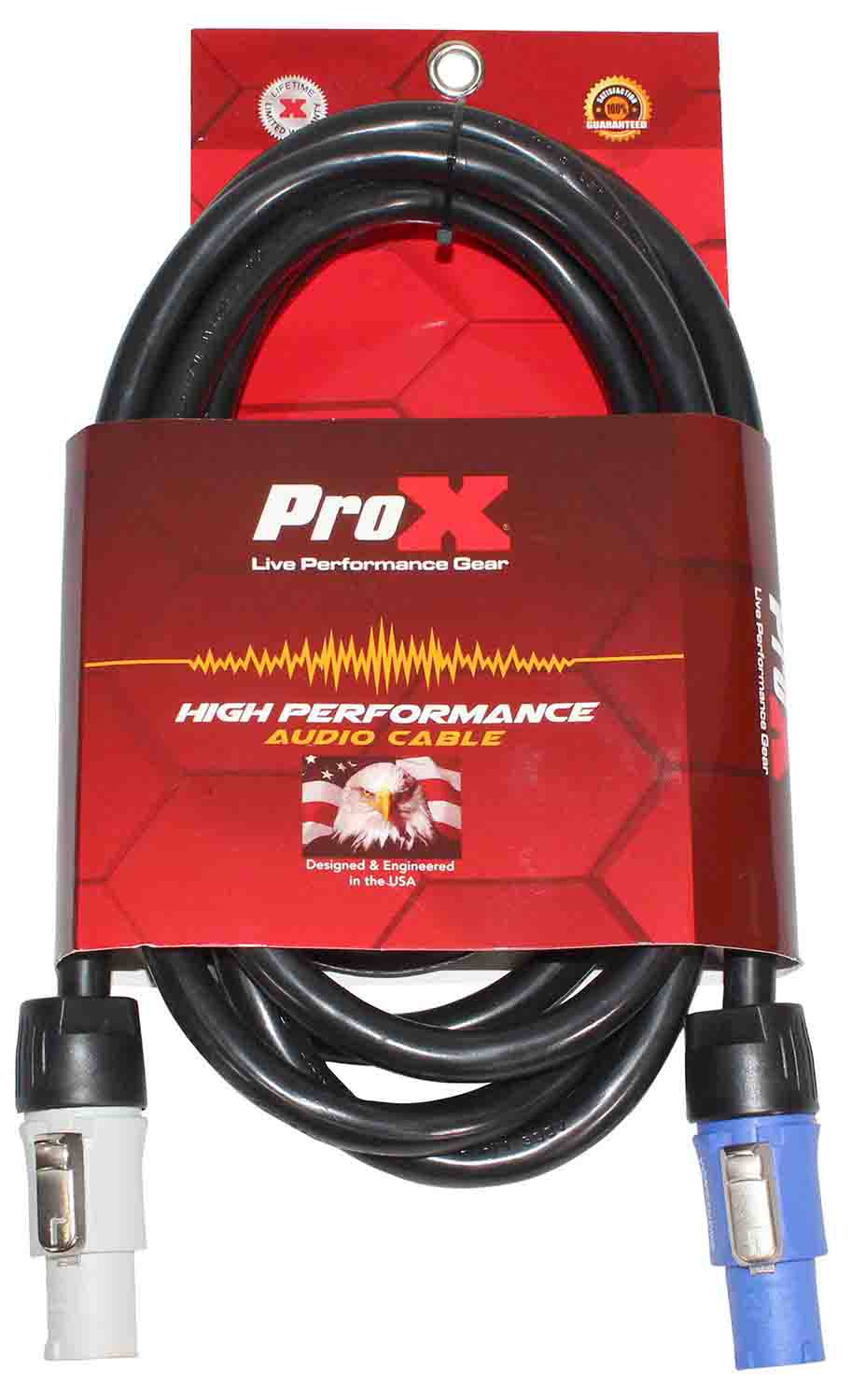 ProX XC-PWC12-10 High Performance 12AWG Blue to Gray Link Cable for PowerCon Compatible Devices - 10 Feet - Hollywood DJ