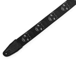 Levy's Leathers MPD2-112 2” Wide Polyester Guitar Strap with Black and White Scanned Skull Motif - Hollywood DJ