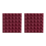 Gator Frameworks GFW-ACPNL1212PBDY-2PK 2 Pack of Burgundy 12x12" Acoustic Pyramid Panel - Hollywood DJ