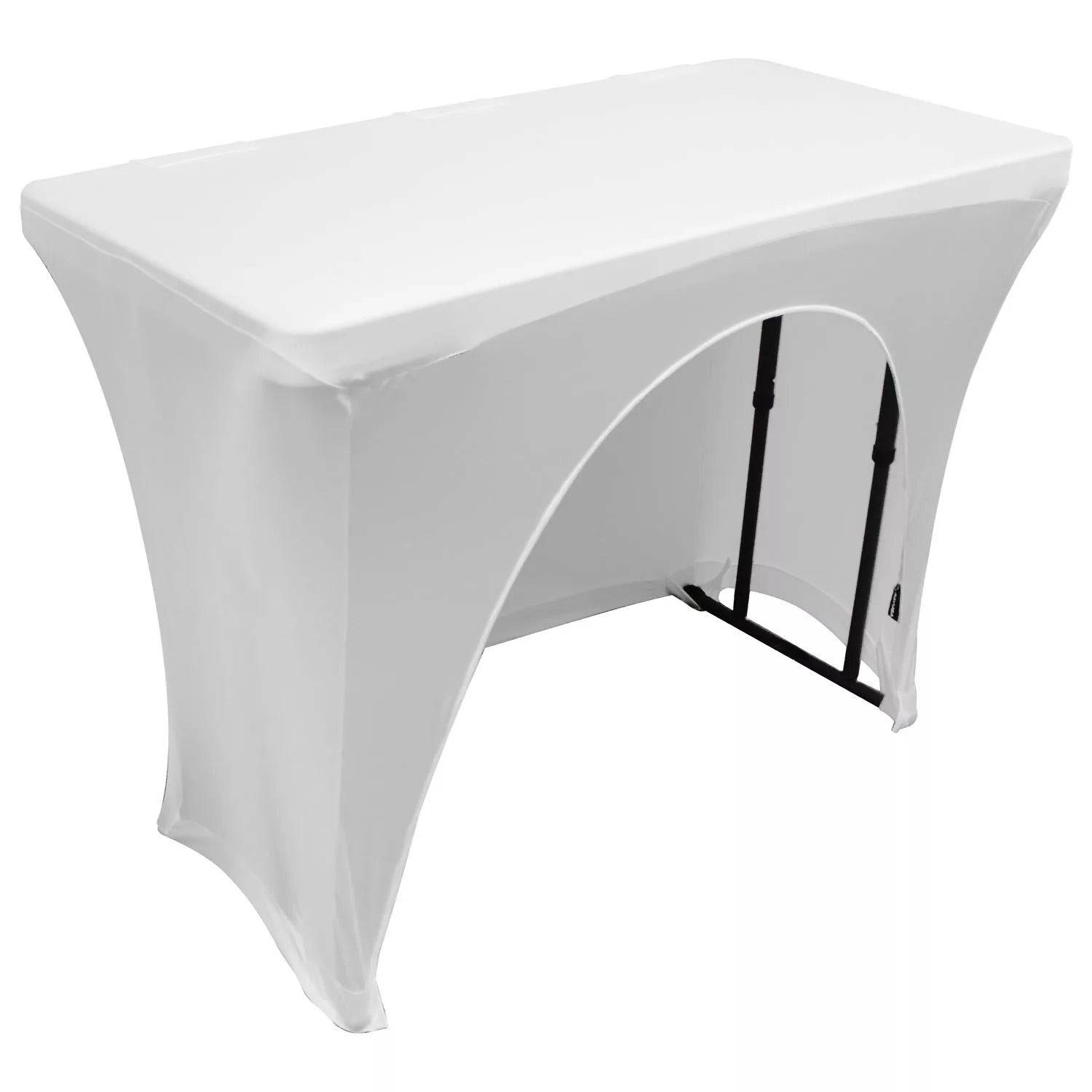 Odyssey SPATBL4WHT, White 4 Feet Banquet Table Scrim Cover - Hollywood DJ