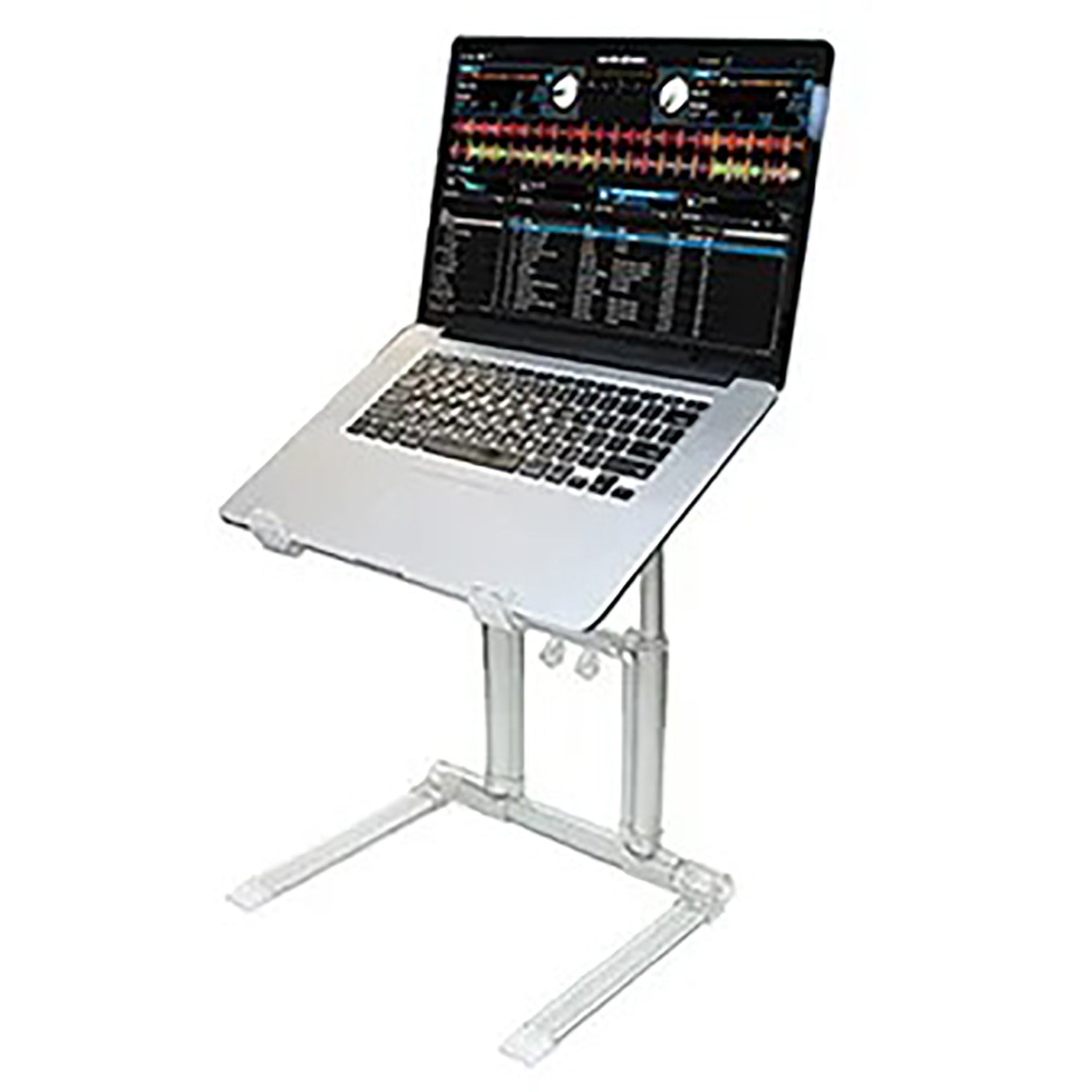 Odyssey LSTAND360WHT, DJ Folding Laptop Stand for Tablet Laptop L Stand Ultra 360 - White - Hollywood DJ