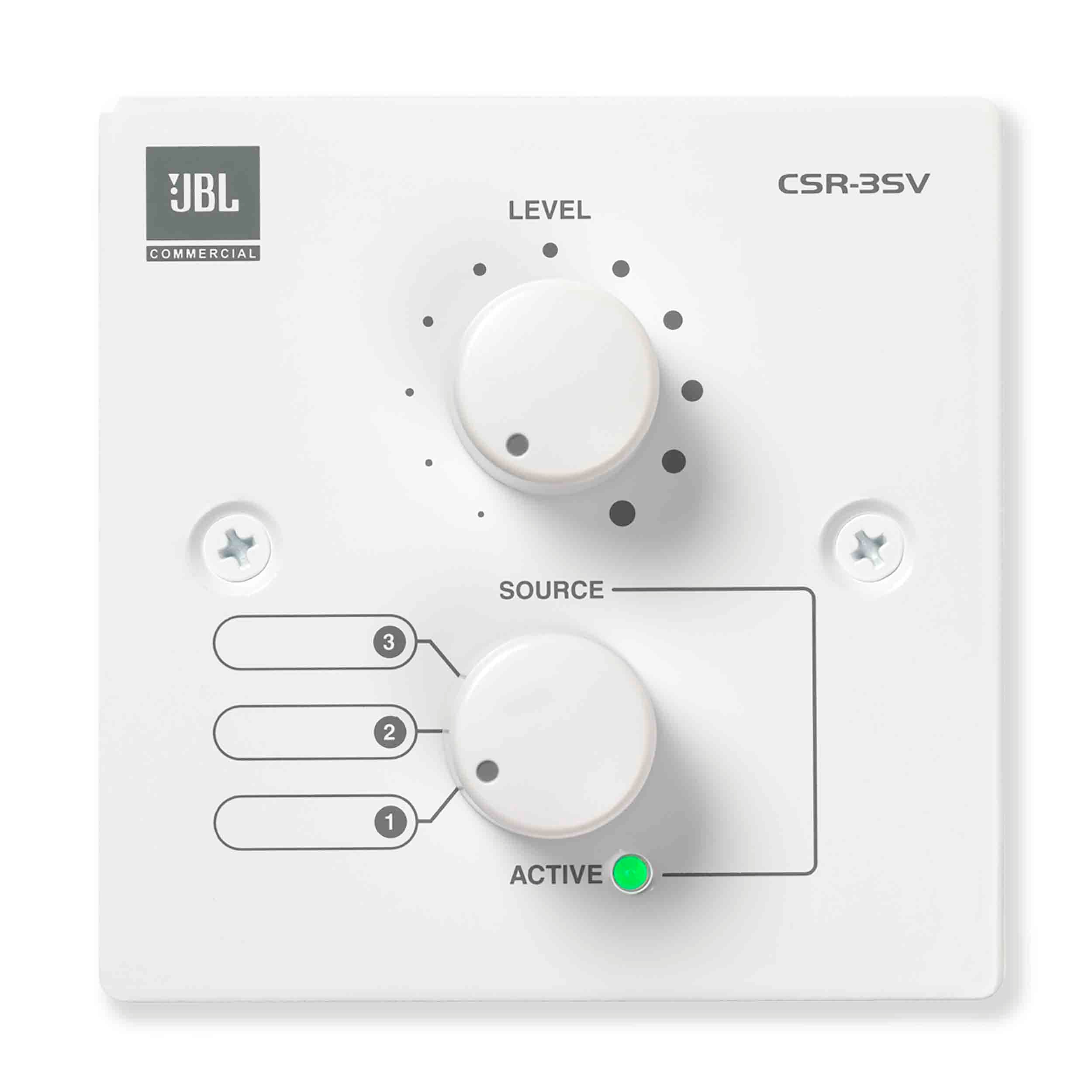 JBL CSR3SVWHTV, Wall-Mounted Remote Control for CSM Mixers - White JBL