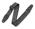 Levy's Leathers MPD2-111 2” Wide Polyester Guitar Strap with Black and Grey Skulls Motif - Hollywood DJ