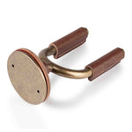 Levy's Leathers LVY-FGHNGR-BRBN Brass Forged Guitar Hanger with Brown Leather - Hollywood DJ