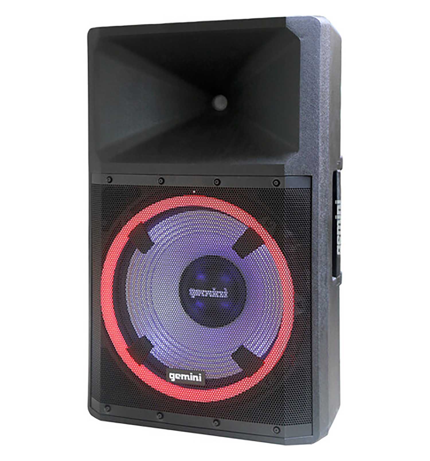 Gemini Sound GSP-L2200PK, 15-Inch Powered Bluetooth PA Speaker with Lights, Stand and Microphone - 2200W - Hollywood DJ