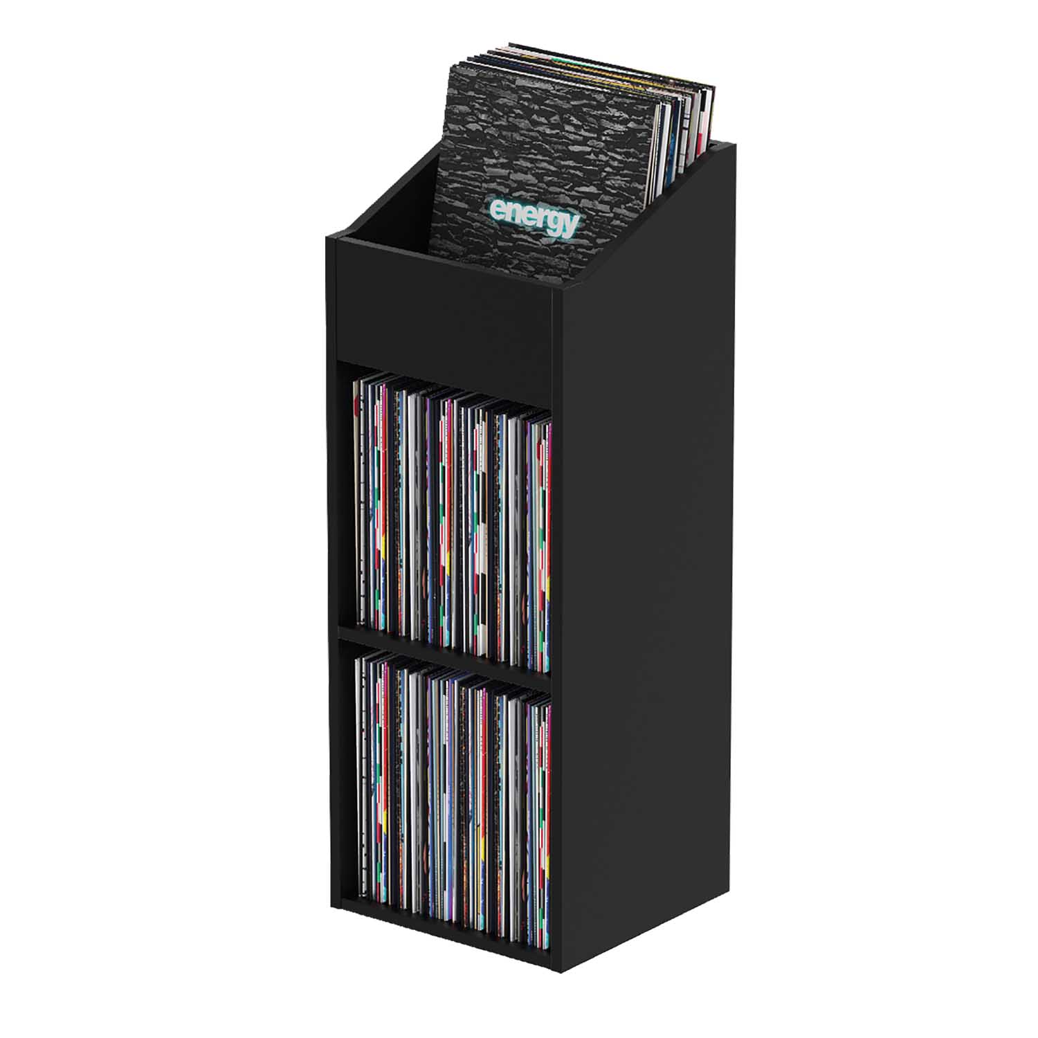 Glorious Record Rack 330 with 2-Piece Layout - Black - Hollywood DJ
