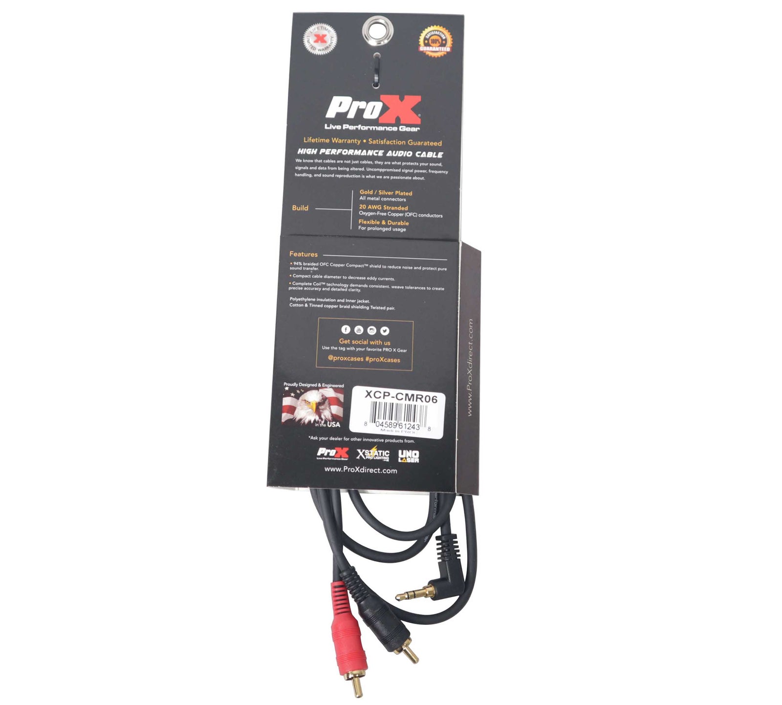 ProX XCP-CMR06 Audio Cable 1/8" Mini TRS to Dual RCA-M - 6 Feet by ProX Cases