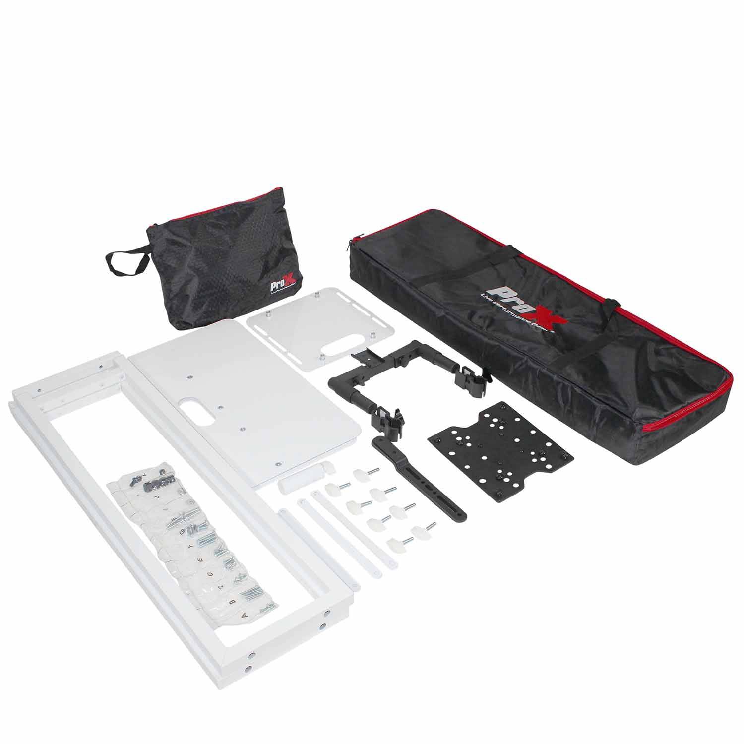 ProX XT-FLEXTOTEM TV Adjustable Totem Stand with TV Mount, Foldable Base Plate and Speaker Stud - 3ft to 6ft Height - Hollywood DJ