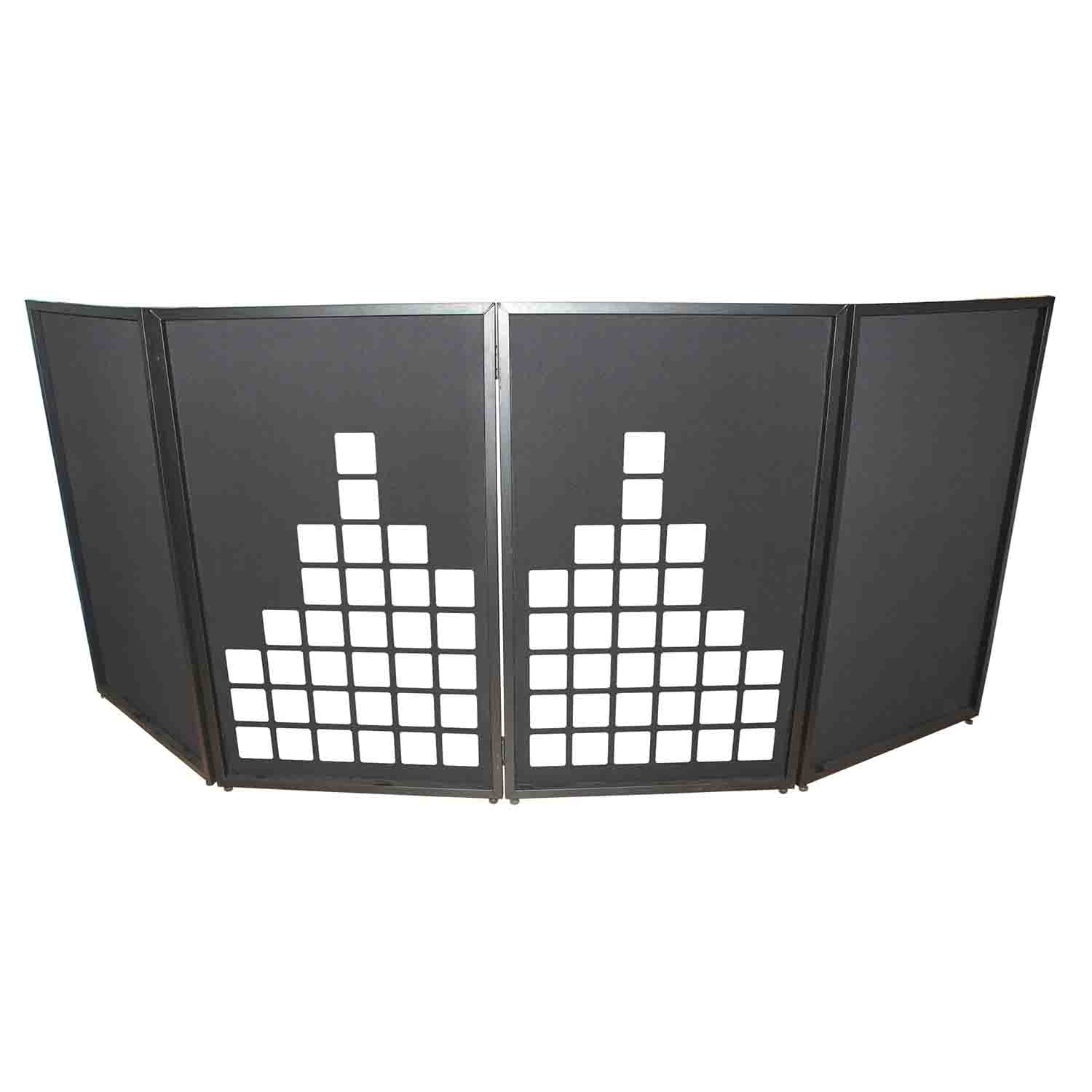 REPLACEMENT SCRIMS B-Stock: ProX XF-SMETERX2, Set of 2 Sound Meter Facade Enhancement Scrims - White Print on Black - Hollywood DJ