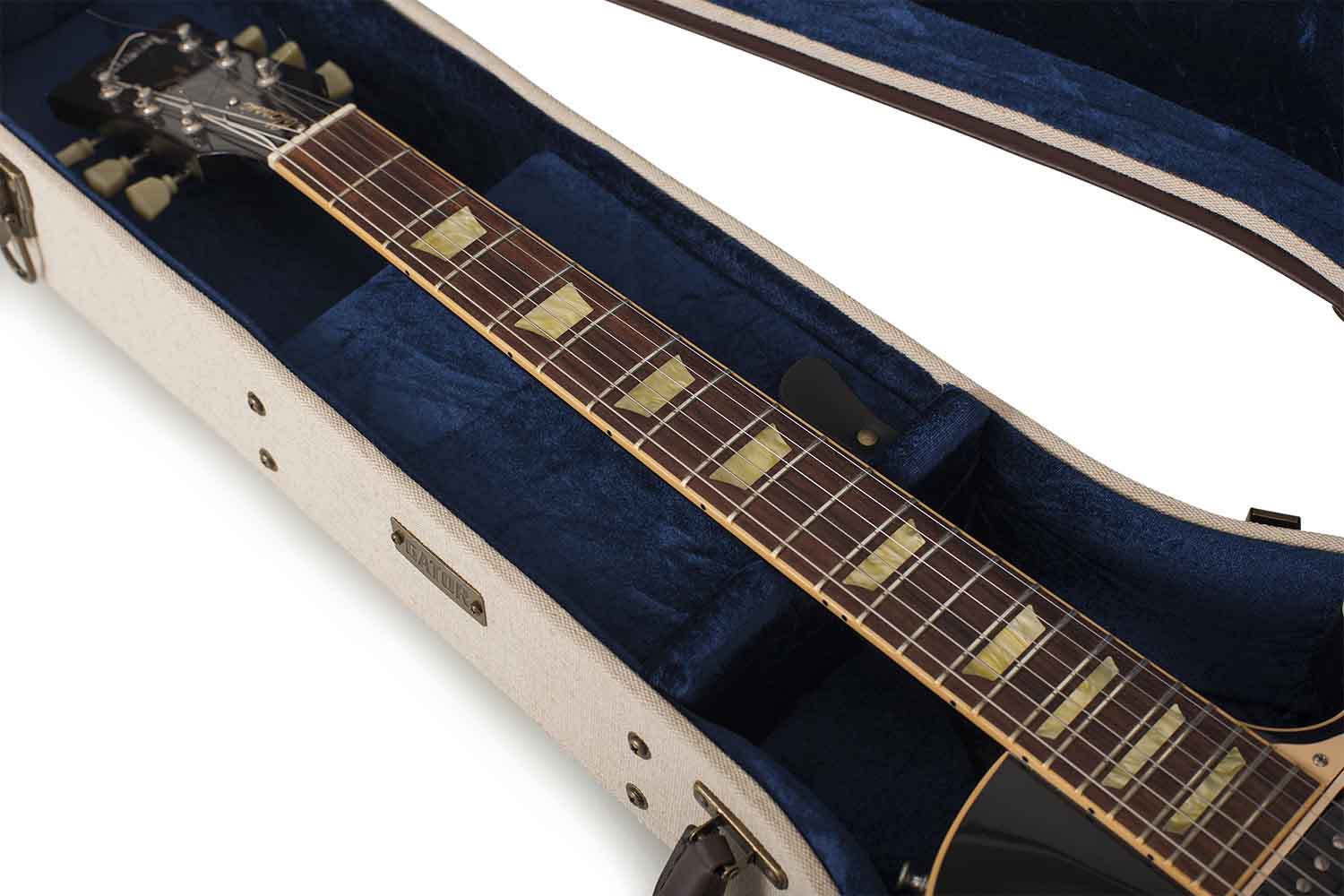 Gator Cases GW-JM LPS Deluxe Wood Case for Les Paul Style Guitars - Journeyman Burlap Exterior - Hollywood DJ