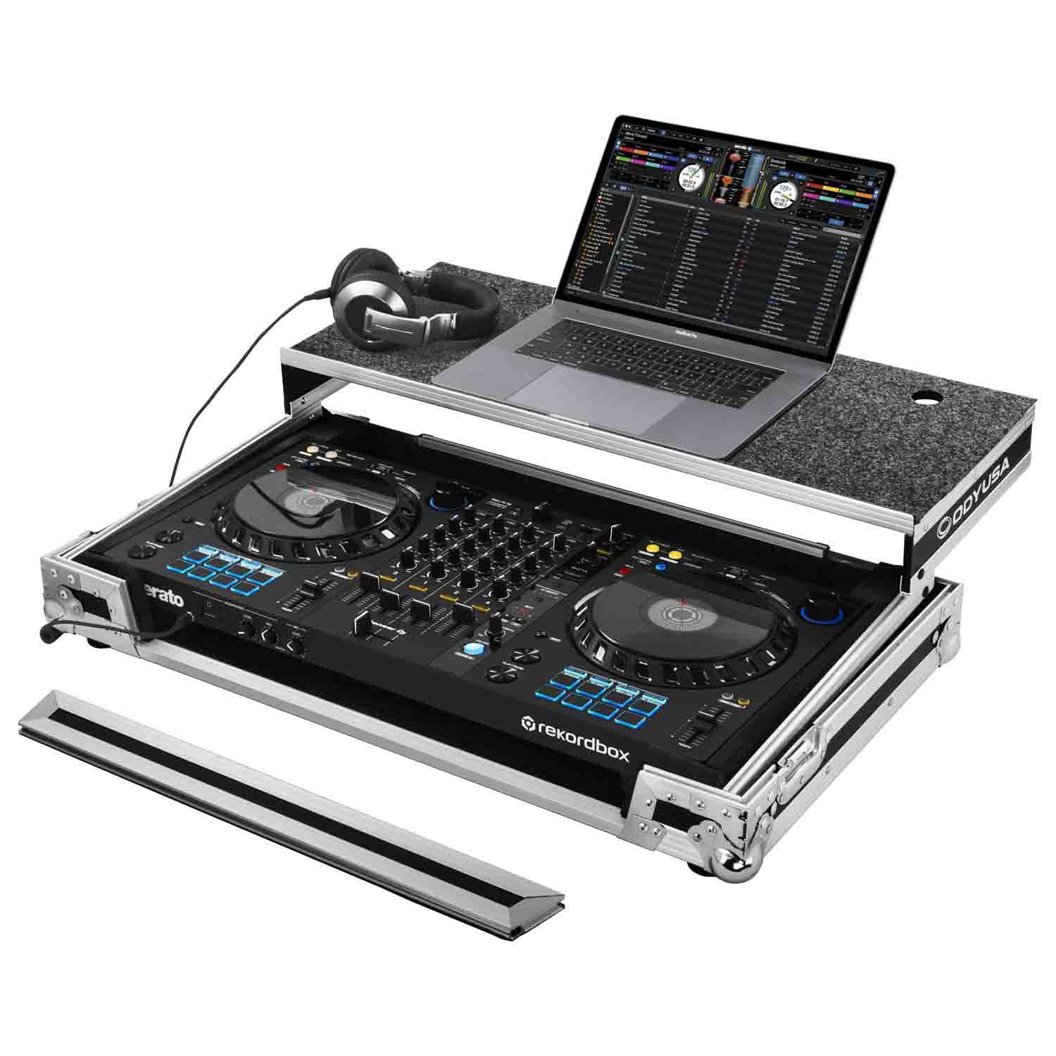 Odyssey FZGSDDJFLX6 ATA DJ Flight Case for Pioneer DDJ-FLX6 DJ Controller with Glide Laptop Platform - Hollywood DJ